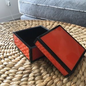 Lacquered High Gloss Box Orange and Black